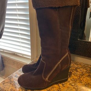 Kenneth Cole Suede Wedge Heel Boots